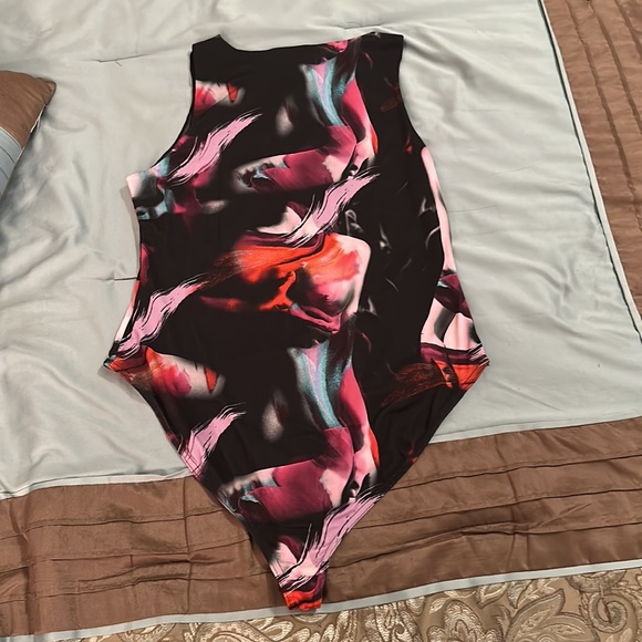 NWT Karen Millen High Neck Draped Jersey Bodysuit in Purple - Picture 8 of 8